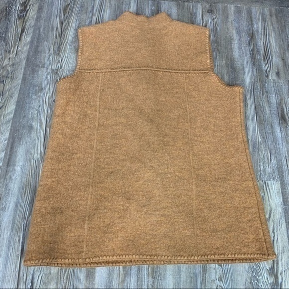 Ruby Rd. Camel 100% Wool Vest Toggle Button Size L - Picture 11 of 11